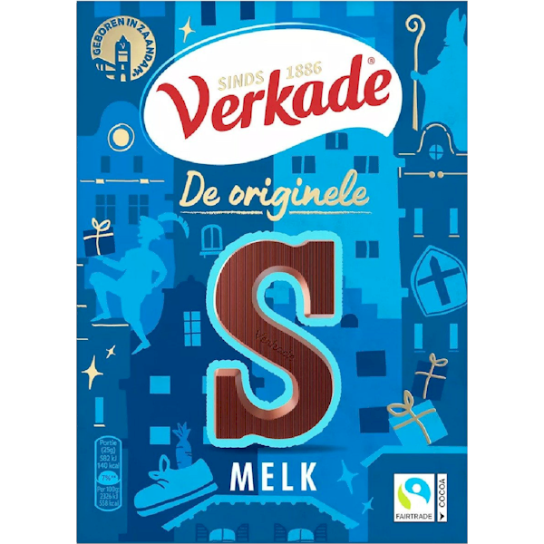 Verkade chocoladeletters van 100% eerlijke pure chocolade